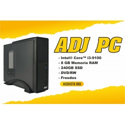 Computer Desktop PC Fisso Mini Tower ADJ I3 9°generazione FreeDos